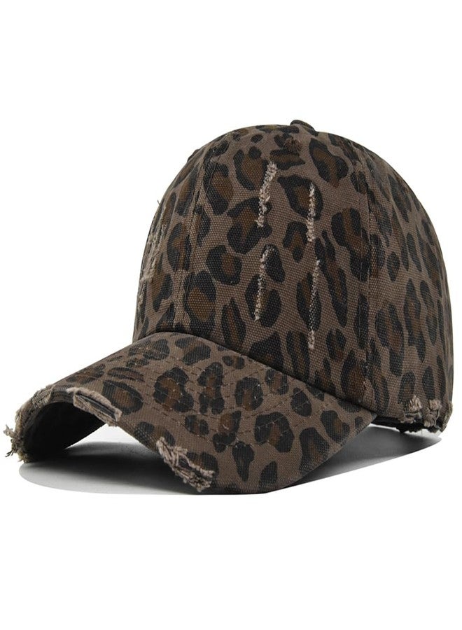 Ptduabenlu Leopard Baseball Cap for Men Women Adjustable Cotton Trucker Hats Dad Hat Classic Low Profile Plain Cap - Image 1